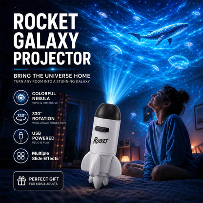 ✨BVJ® Smart Wi-Fi Rocket Star Projector Night Light—💝Create a magical galaxy, ocean, and starry-sky atmosphere for bedrooms, kids’ rooms, and relaxing nights.